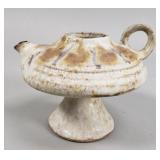 Vintage pottery oil lamp