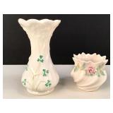 Two vintage Belleek (Ireland) porcelain