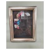 Sterling silver, glass and cardboard picture