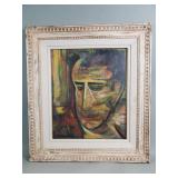 Vintage signed JN Expressionist-style oil on panel