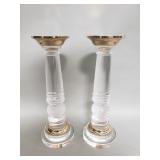 Pair of Baker Knapp & Tubbs brass and acrylic
