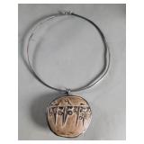 Tibetan sterling silver collar necklace with
