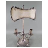 Antique solid silver dual-light screen candelabrum