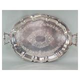 Electro plated nickel silver oval serving tray