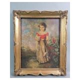 Vintage hand-embellished print of Jane Freeman