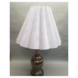 Vintage etched brass Asian table lamp