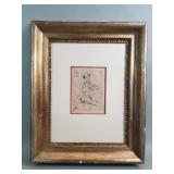 Vintage etching of Paul Cezanne
