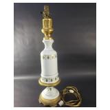 Vintage porcelain and brass table lamp