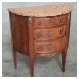 Antique French mahogany commode with marble top