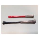 Pair of sterling silver and Bakelite cigarette