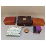 Group of jewelry and trinket boxes