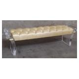 Vintage acrylic upholstered bench