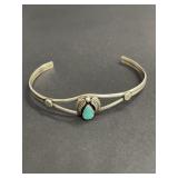Vintage sterling silver and turquoise cuff