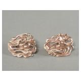 Antique Art Nouveau style 14k gold earrings