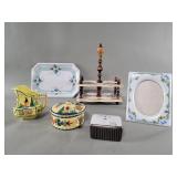 Porcelain Limoges picture frame, Quimper ceramic