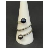 Vintage sterling silver wrap ring with