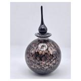 Vintage hand-blown art glass perfume bottle with