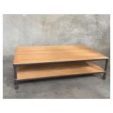 Restoration Hardware style oak & metal