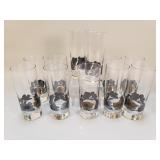 Set of drinking glasses with floral motif