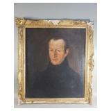Antique oil on board portrait painting
