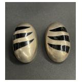 Vintage sterling silver clip on earrings with