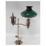 Vintage brass student lamp with adjustable