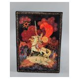 Signed Russian hand painted lacquer box