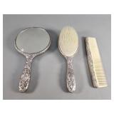 Vintage silver plate vanity set