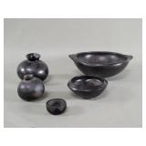 Group of Native American blackware pottery bowls