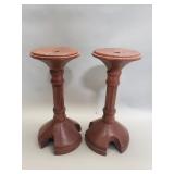 Pair of vintage wood candles