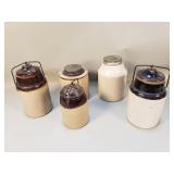 Group of antique Weir & Macomb stoneware canning