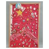 Collection of Mao Zedong China pins and flag