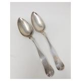 Silver serving spoons