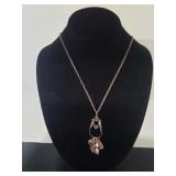 Sterling silver chatelaine pendant with 5