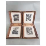Four framed antique photographs