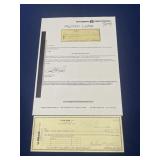 Golf pro Ben Hogan signed check dated 1990 with