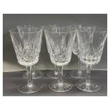 Six Waterford Lismore crystal claret wine glasses