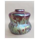 Art Deco iridescent art glass vase