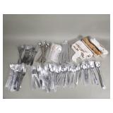 Group of stainless steel flatware