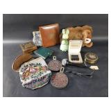 Box of miscellaneous, trinket boxes, baby r
