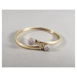 14k gold and diamond bangle bracelet