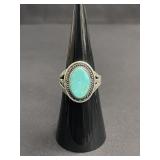 Vintage sterling silver and turquoise ring