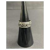 Vintage sterling silver filigree band ring