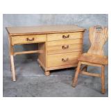 A. Brandt Ranch Oak desk with chair