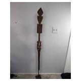 African ceremonial wooden staff of scepter