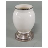 Lenox porcelain vase with sterling silver base