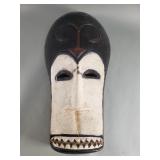 Vintage African carved wood wall mask