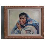 Expressionist-style oil on canvas portrait