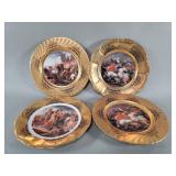 Four vintage German porcelain plates with gilt