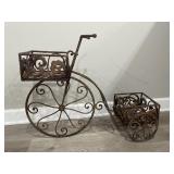 Vintage wrought-iron bicycle plant stand